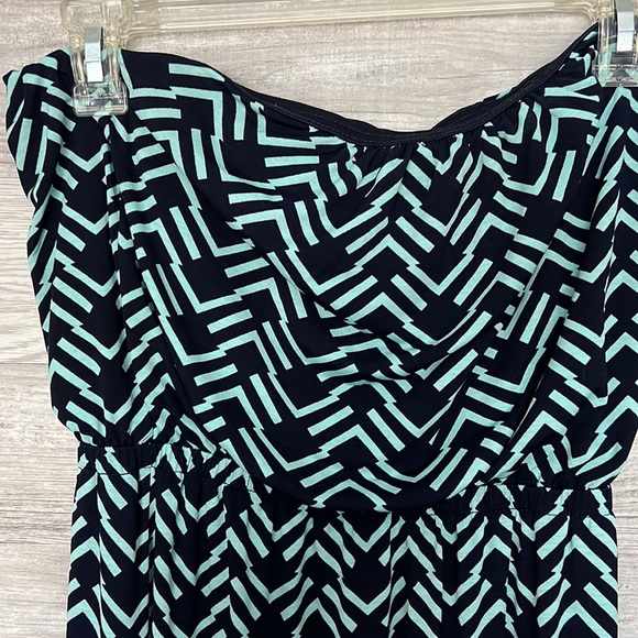 Navy & Teal Chevron Tube Top Maxi - Picture 3 of 3
